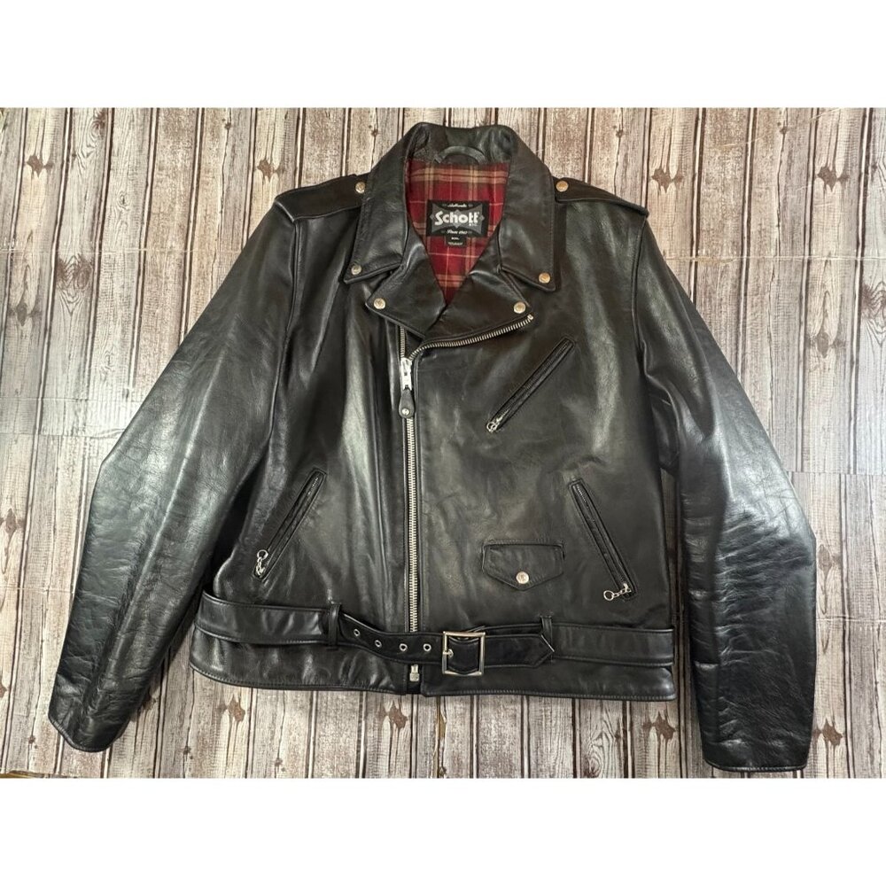 SCHOTT NYC 626 heavy 100% cowhide leather Jacket size 2XL color Black moto biker